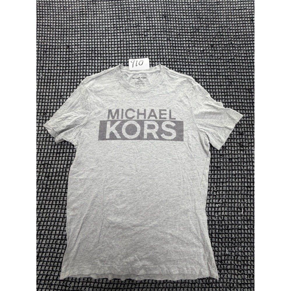 Michael Kors Graphic Tee Mens Small Gray Logo Print Short Sleeve Shirt